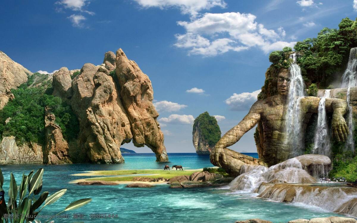 泰国 清迈 风景图片 奇石 碧水蓝天 白云 旅游摄影 国外旅游