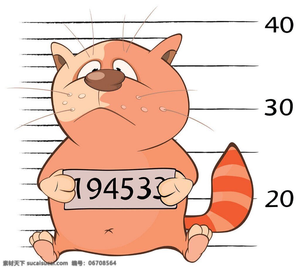 电话号码 小猫 卡通动物 矢量素材 矢量图 卡通小猫