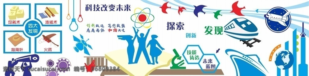 科技 科技墙 浮雕 校园 科技文化 室外广告设计