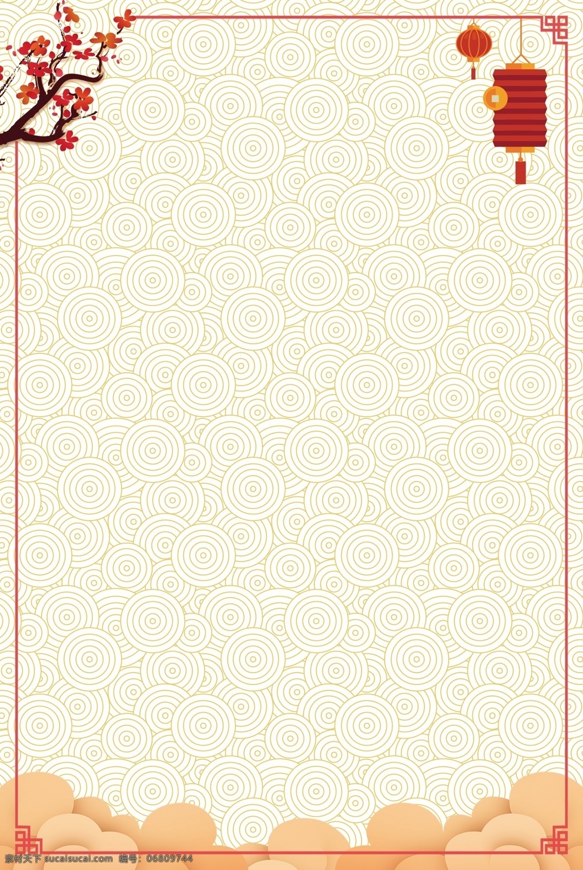 黄色 新年 喜庆 红色 广告 背景 图 大气 金色 灯笼 祥云 2019猪年 烫金风 简约 金边 福字 波浪
