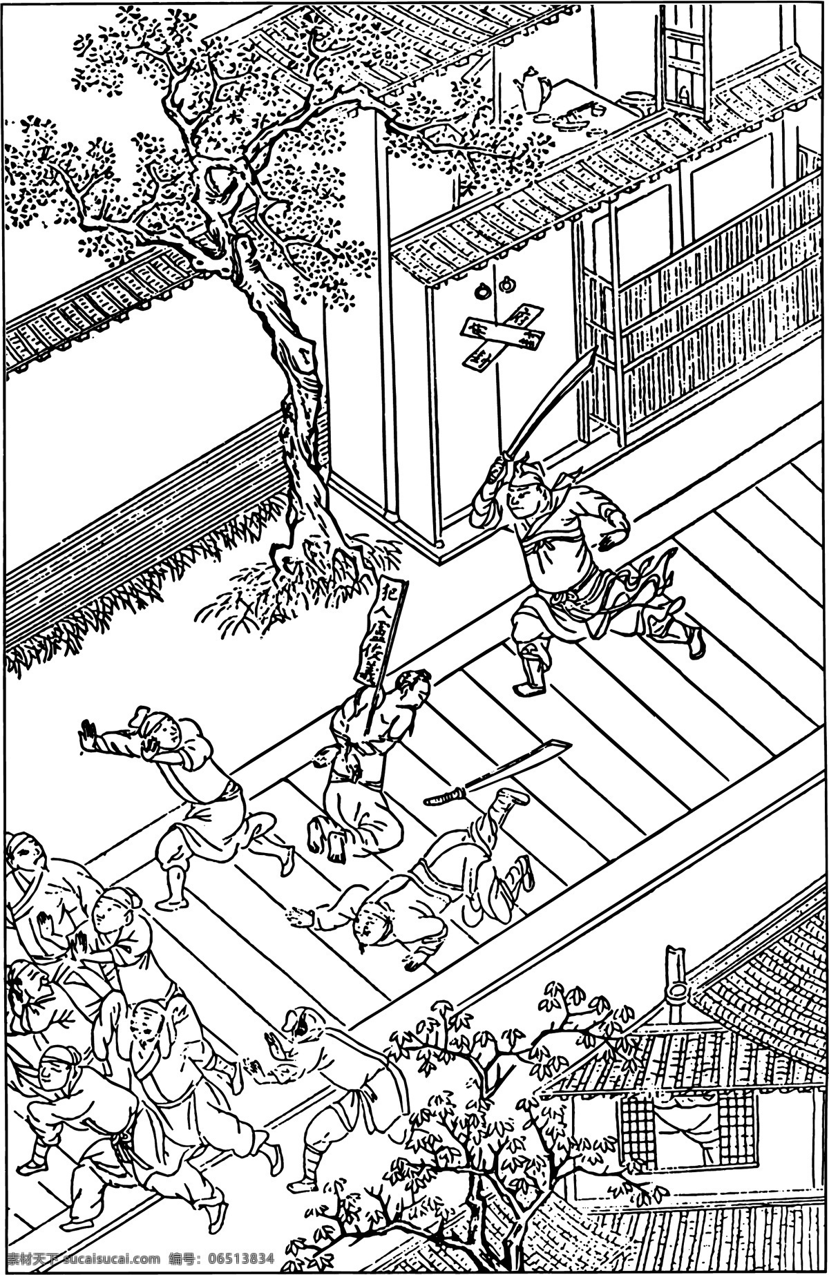 古版画 小说类 人物画 矢量 格式 eps格式 设计素材 古版画篇 版画专辑 矢量图库 白色