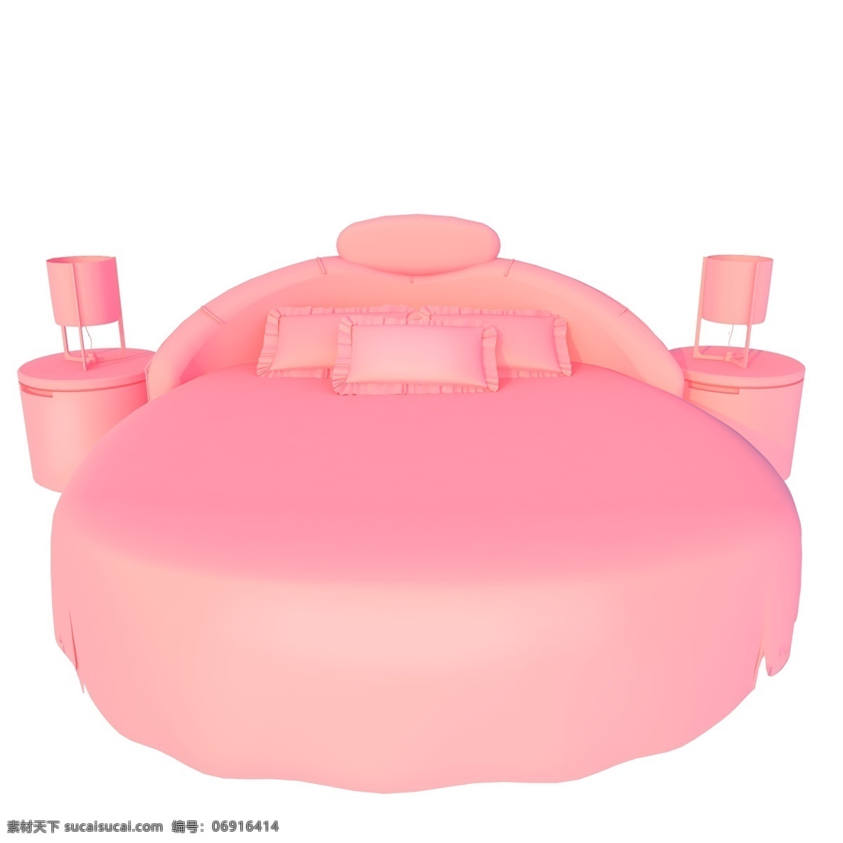 粉色少女风床 床 台灯 少女风 立体床