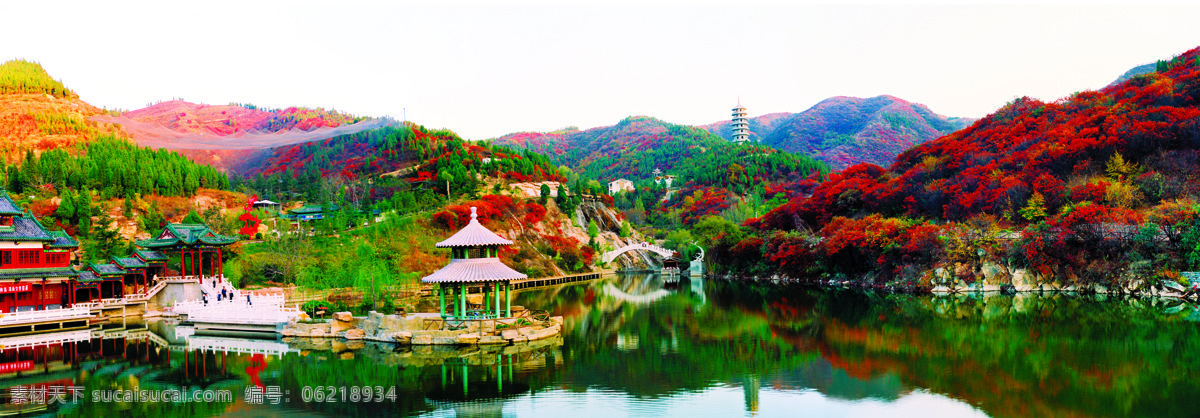 优美 旅游 背景 素材图片 艳丽 古代建筑 湖水 高山 凉亭 自然风光 景观 景区 休闲 山水风景 风景图片