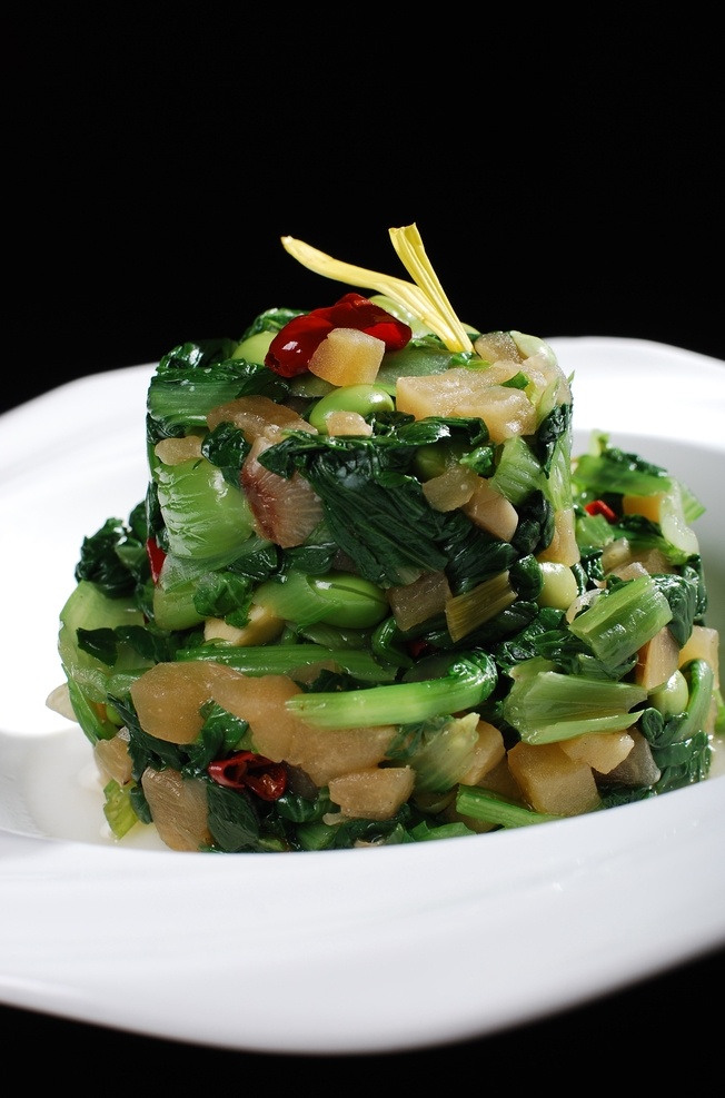 干青菜拌毛豆 美食 传统美食 餐饮美食 高清菜谱用图