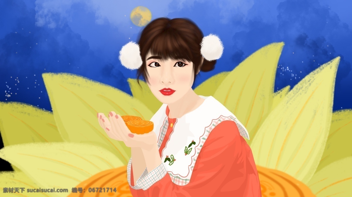 中秋 快乐 月饼 花 上 吃 小可爱 中秋节 月亮 夜空 壁纸 中秋节快乐 八月十五 8月15 传统节日 美女素材 古风美女 现代服饰美女 可爱的女孩子 商业人物插画 海报 书籍 封面 插图 手机配图 吃月饼