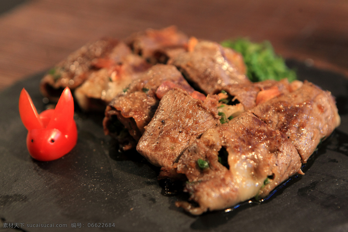 薄烧牛肉卷 牛肉 牛肉卷 铁板烧 铁板料理 日式料理 谷饲牛肉 澳洲谷饲牛肉 铁板牛肉薄烧 餐饮美食