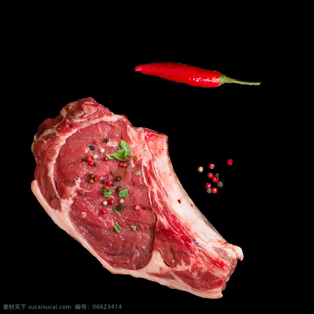 辣椒 胡椒 腌制 生肉 元素 png元素 餐饮 调料 免抠元素 肉 食材 透明元素