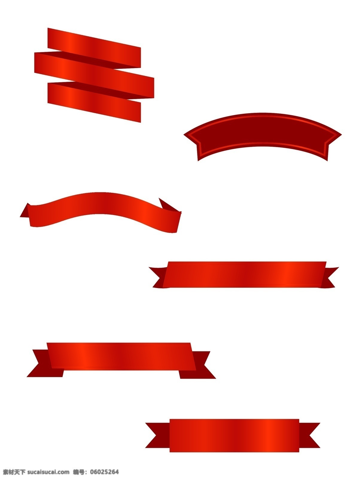 基础 飘带 标签 电商 几何 红色 元素 渐变 基飘带 装饰