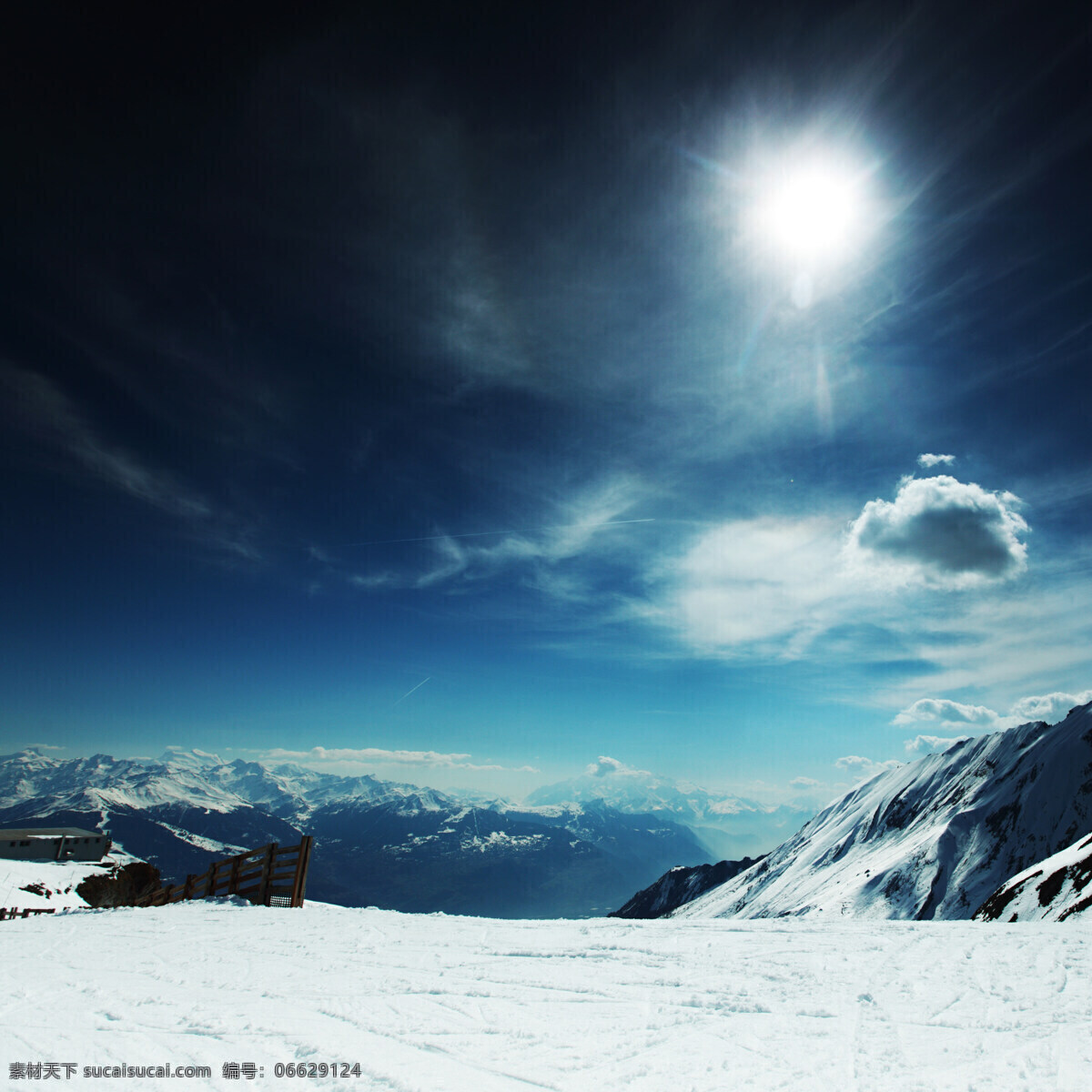 雪域高山 雪域 高山 高原 蓝天 阳光 山峰 云彩 高山滑雪场 自然景观 自然风景