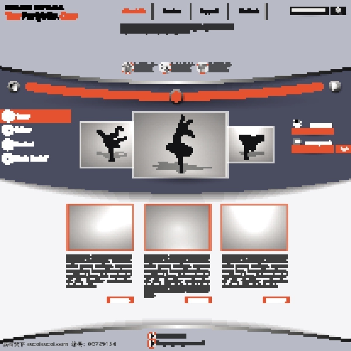 舞蹈 教学 网页设计 网页模板 网站模板 网站设计 网页界面模板 其他模板 矢量素材 白色