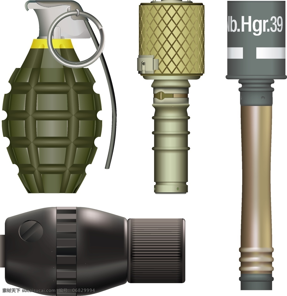 矢量 军事 手榴弹 手雷 军事武器 现代科技