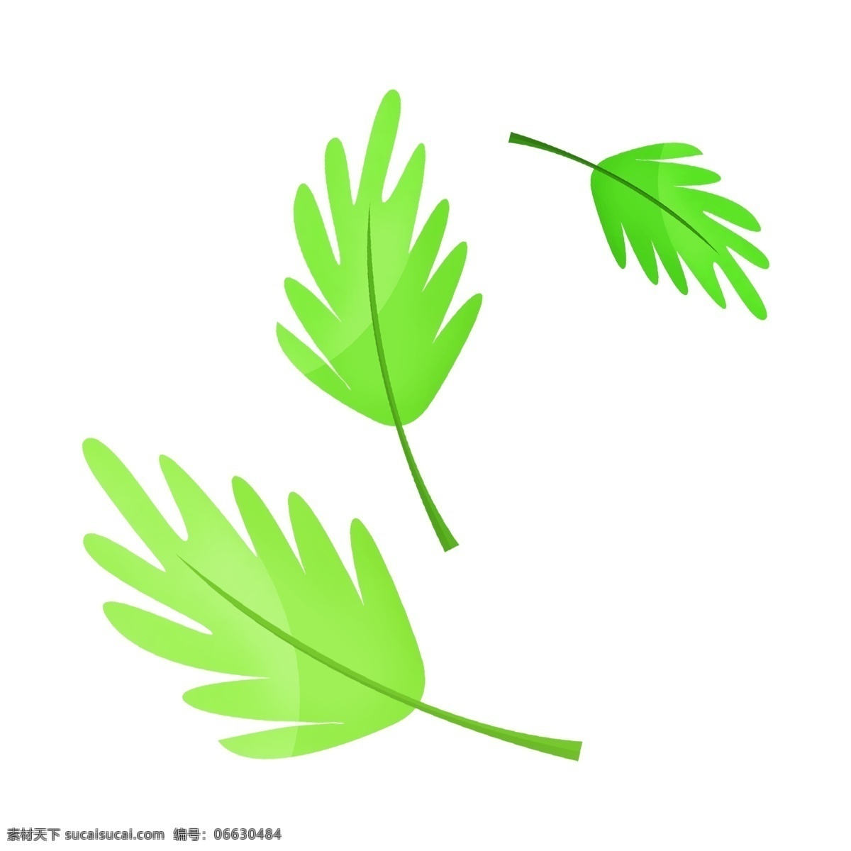 分叉 绿色 叶子 插画 分叉的叶子 卡通插画 绿叶插画 叶子插画 绿植插画 植物插画 掉落的叶子