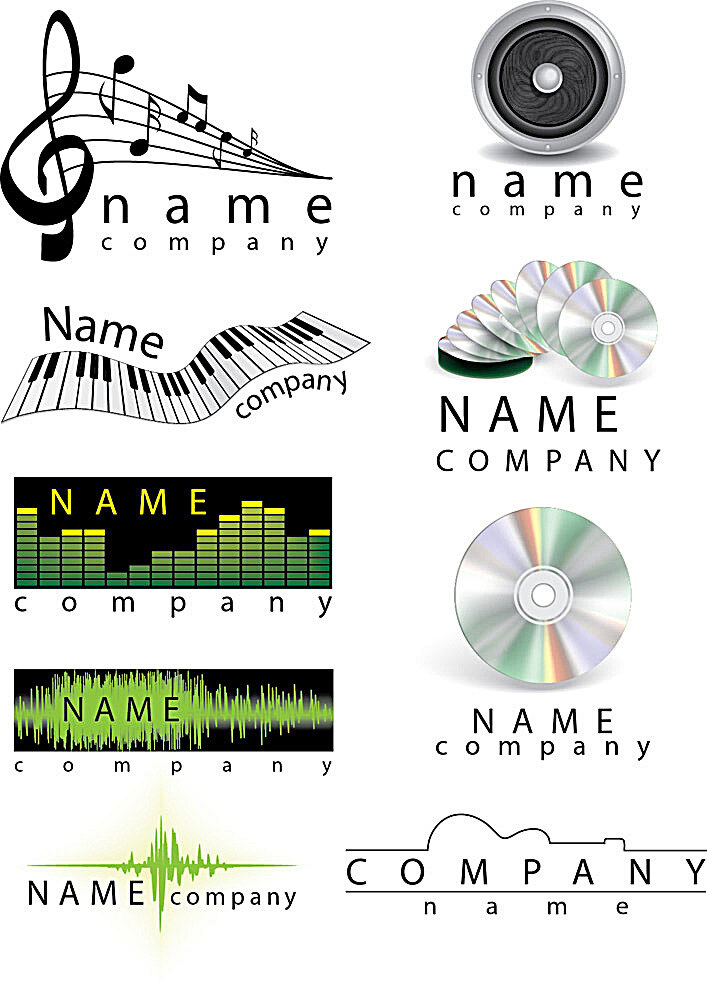 音乐 光盘 企业 logo 钢琴 logo设计 logo图形 标志设计 商标 企业logo 行业标志 标志图标 矢量素材 白色