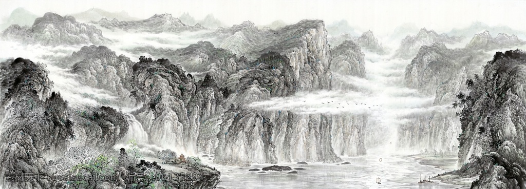 水墨山水 水墨 山水 意境山水 水墨山 禅意山水 山水画 山水背景 中国风 新中式 中式山水 意境水墨 新中式山水 水墨画 山水背景墙 云雾山水 群山 飞鸟 远山 山峦 新中式背景墙 山水情 禅意 中国风山水 意境