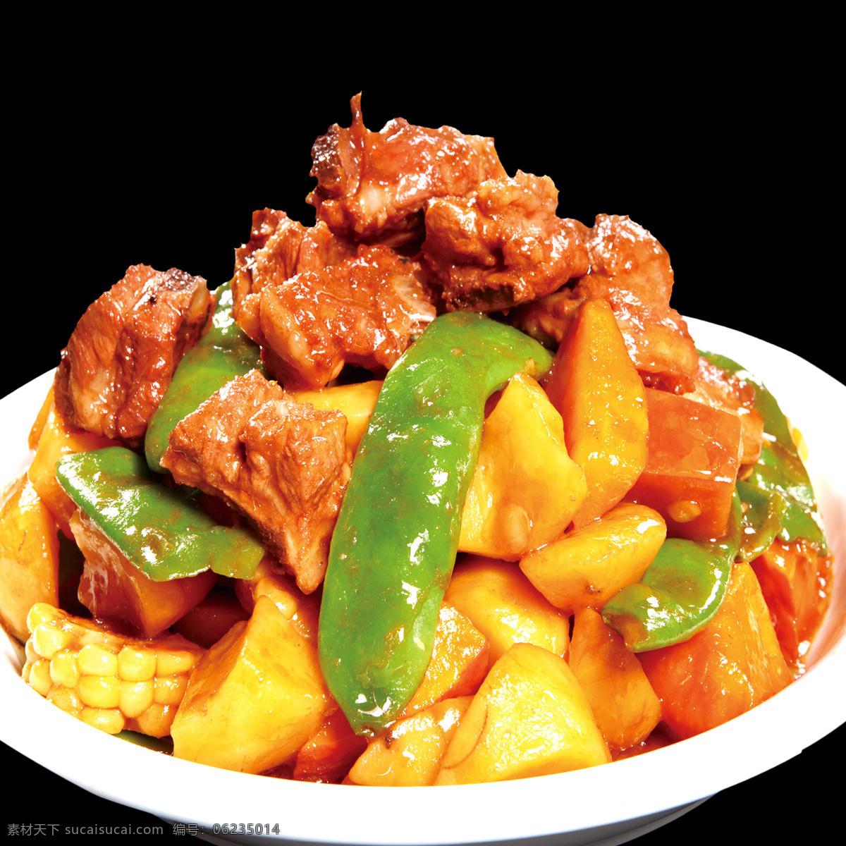 排骨 土豆 豆角 大丰收 云豆 玉米 炖菜 菜 美食 家常菜 东北菜 特色菜 丑小鸭广告 餐饮美食 传统美食