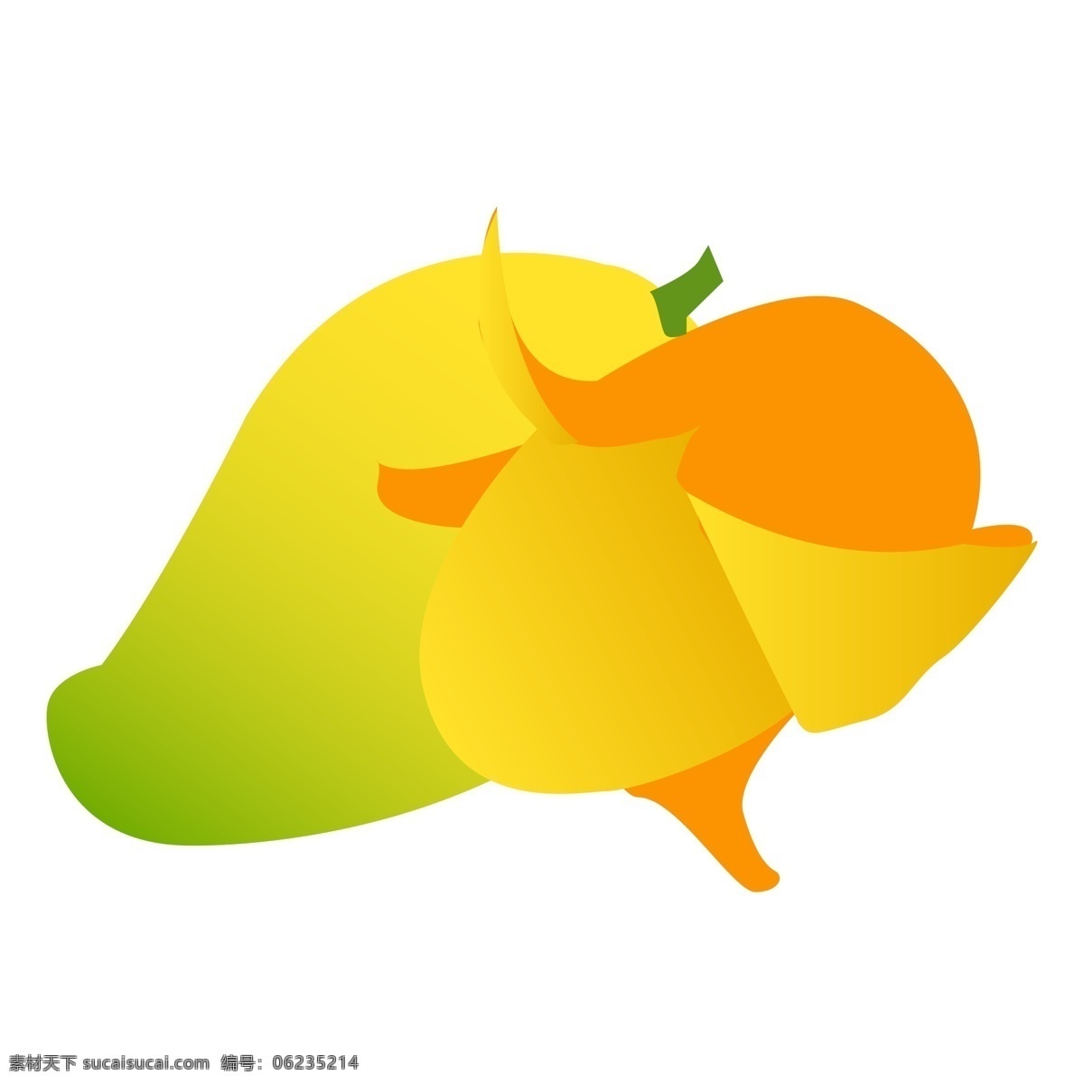 剥 开 的卡 通 芒果 免 抠 图 黄色的芒果 青色的芒果 卡通芒果 水果 卡通水果 新鲜的水果 熟了的芒果