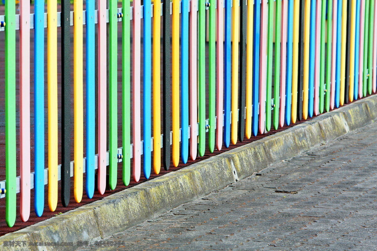 彩色 护栏 栅栏 栏杆 围栏