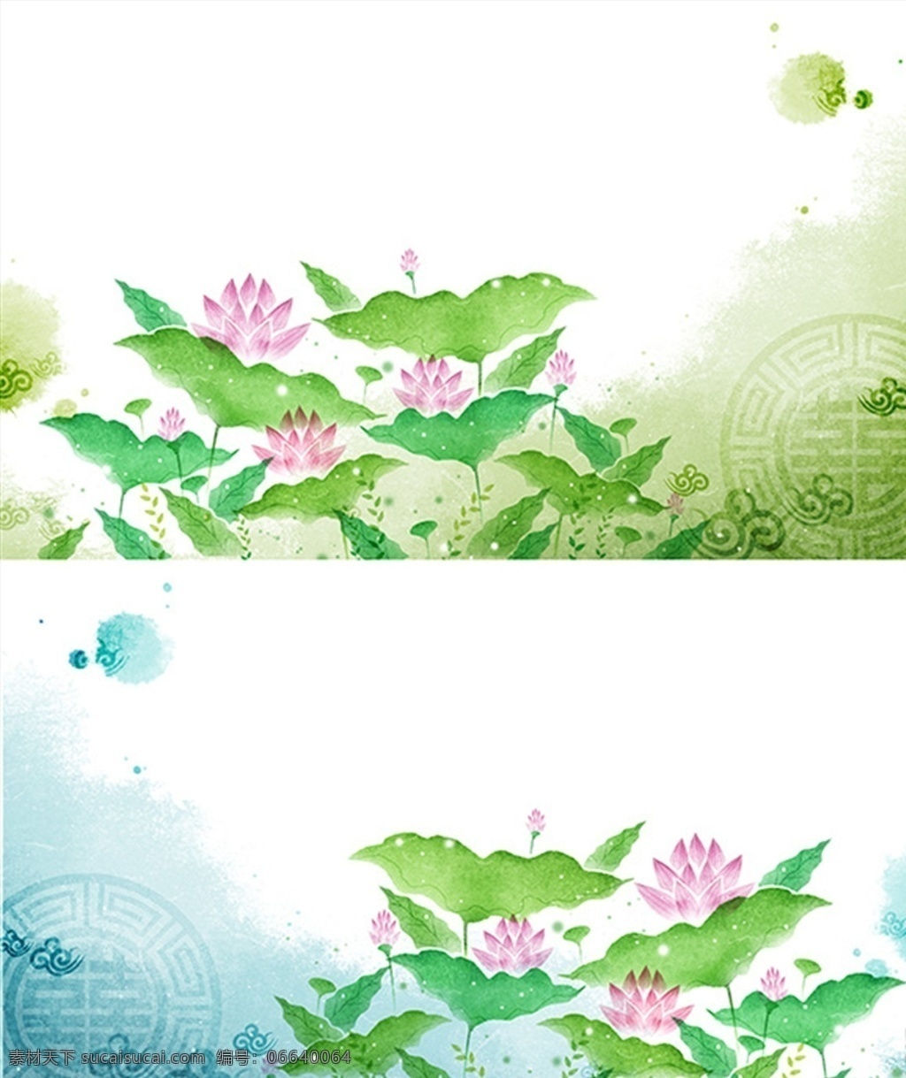 手绘莲花画 中国风艺术画 客厅画 荷花 莲花 荷叶 墨迹 工笔画 水彩画 生物世界 树木树叶