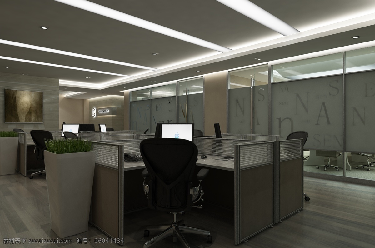 现代 简约 风 办公室 开放 办公 效果图 室内设计 室内装饰 模型 工装 开放办公 最新 2018