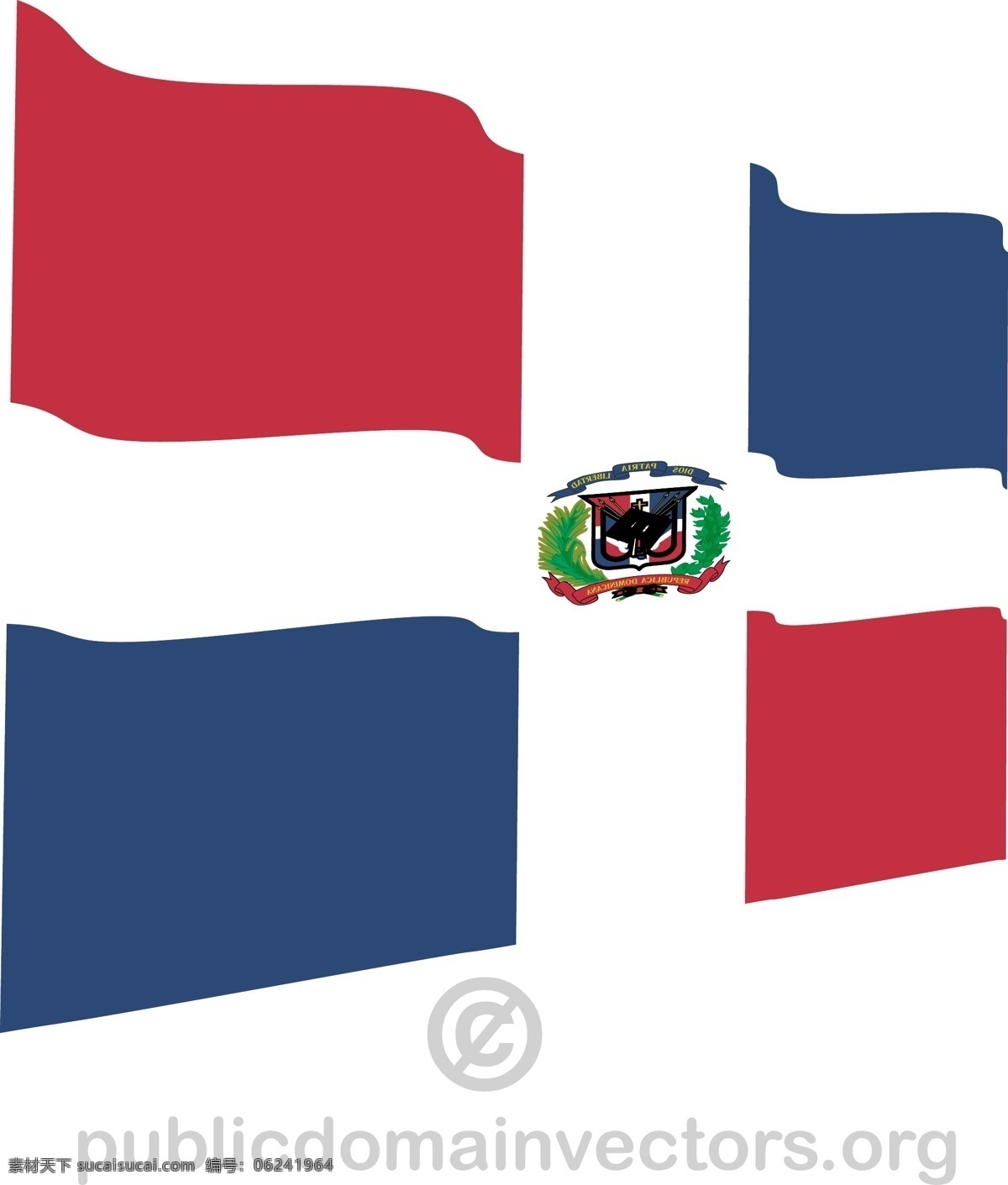 挥舞 旗帜 矢量 多米尼加共和国 岛 国家 拉丁 美国 土地 中央 州 加勒比海 拉丁美洲 矢量图 文化艺术