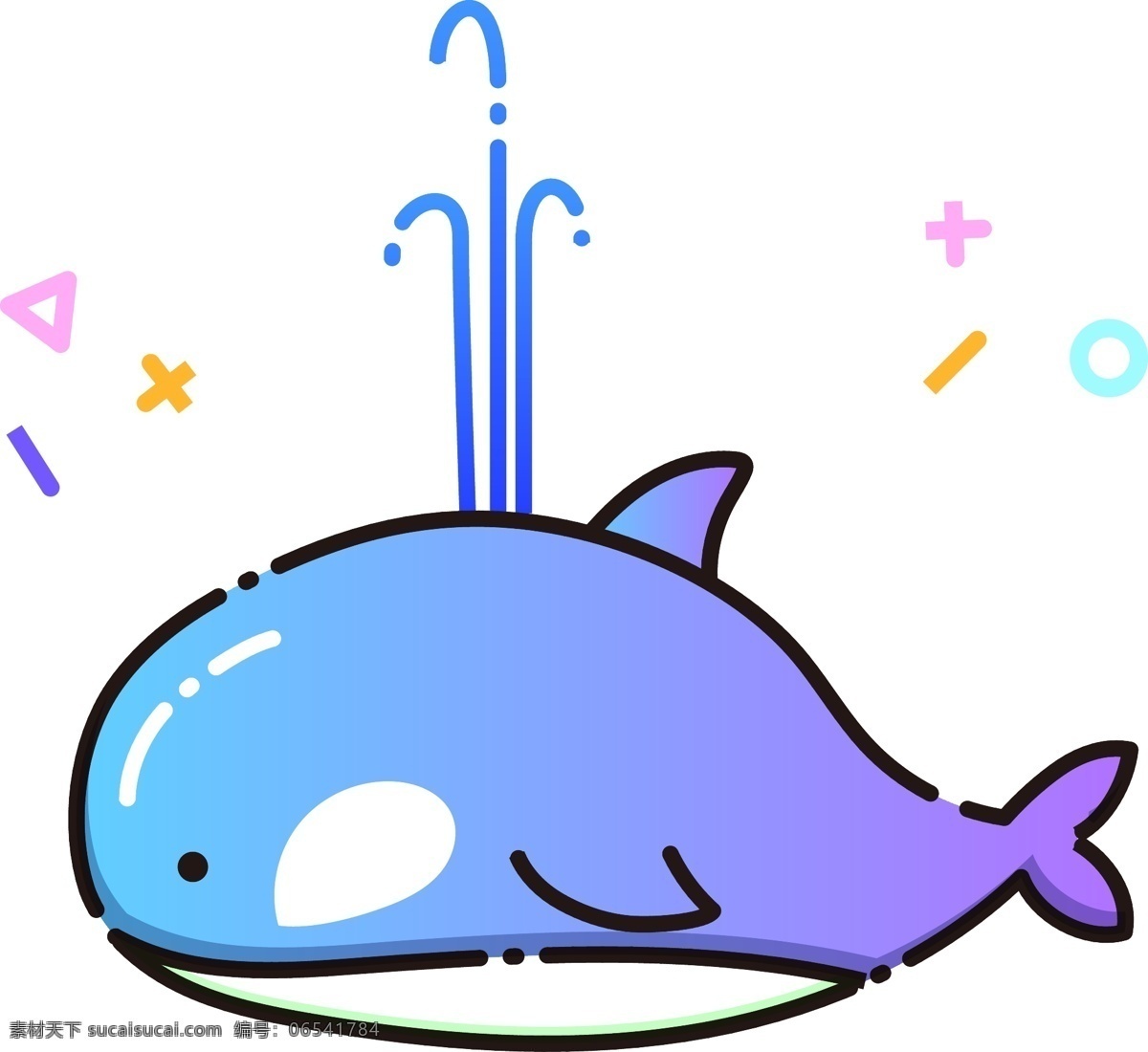 可爱蓝色鲸鱼 鲸鱼 动物 海洋生物