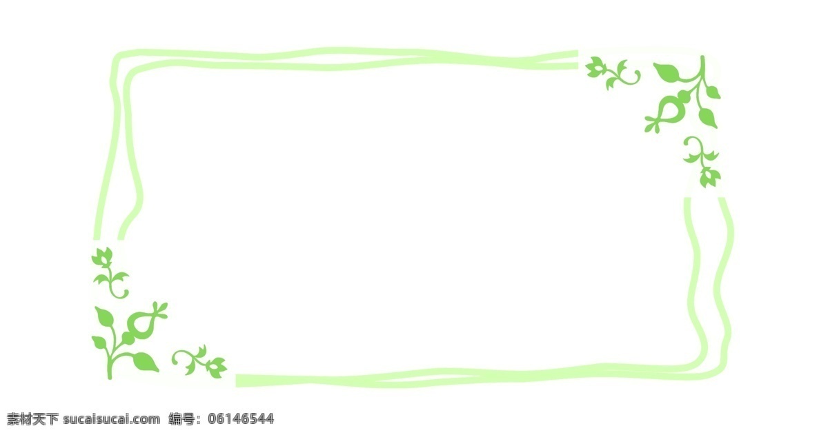 绿色 清新 欧式 花纹 边框 欧式花纹 树叶 植物 卡通 手绘 方形 便签纸边 创意边框 可爱风格 海报边框 节日涂鸦 扁平风格边框