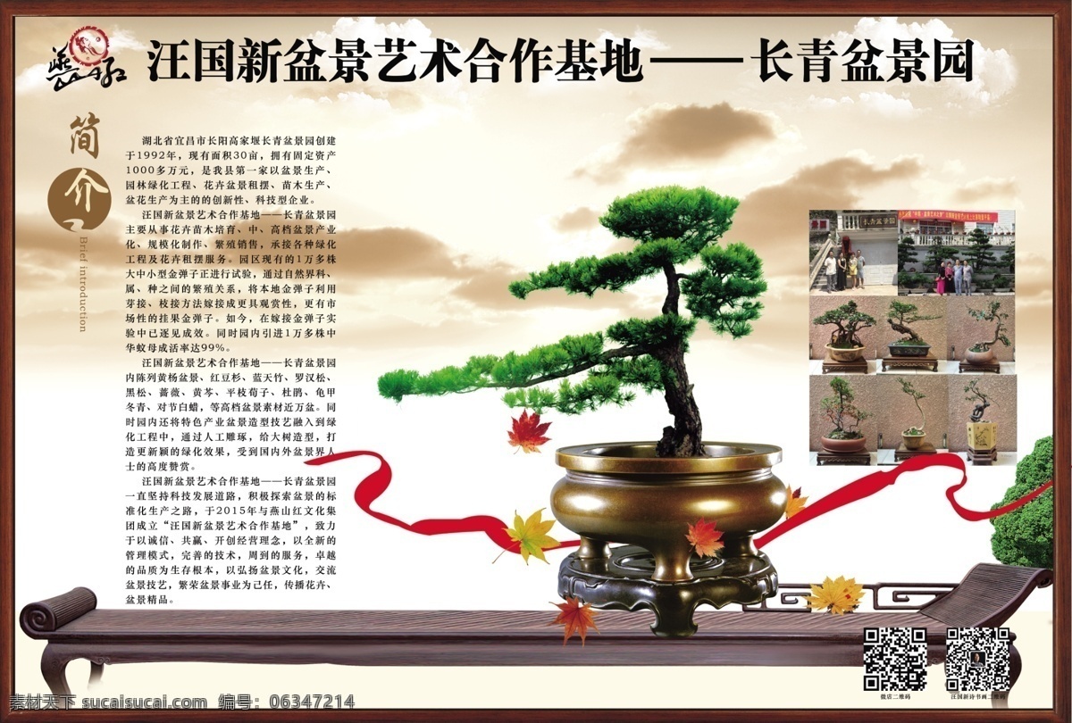 盆景 简介 中国风 艺术 展板 背景墙 文化艺术 传统文化