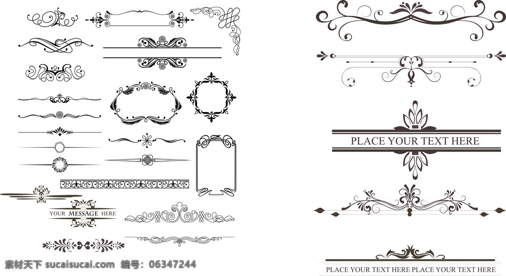 复古花纹 古典 线框 线条 装饰 花纹 底纹边框 花边花纹
