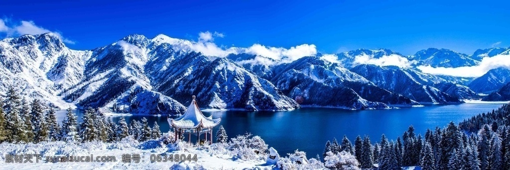 天池雪霁图片 天池雪霁 冬景 高山原野 天池 雪山 东北 冬季 长白山 阳光下的 雪 蓝天 白云 空旷 冰雪 自然景观 自然风景