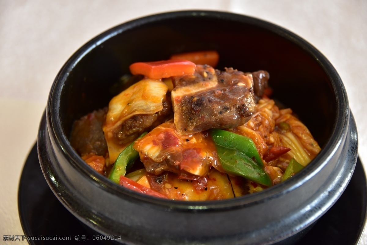 韩式牛仔骨 牛仔骨 韩式牛骨 牛仔骨煲 焖牛仔骨 餐饮美食 传统美食