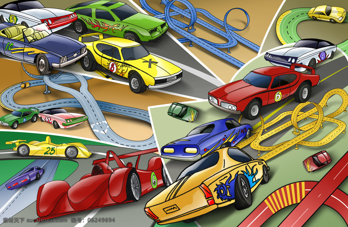 动画 动漫 动漫动画 风景漫画 公路 卡通 卡通动画 赛车 手绘 儿童玩具 设计素材 模板下载