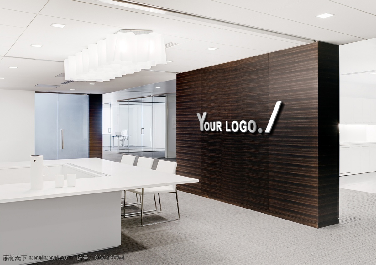 logo 形象 墙 办公室 场景 贴 图样 贴图 样机 模板 分层