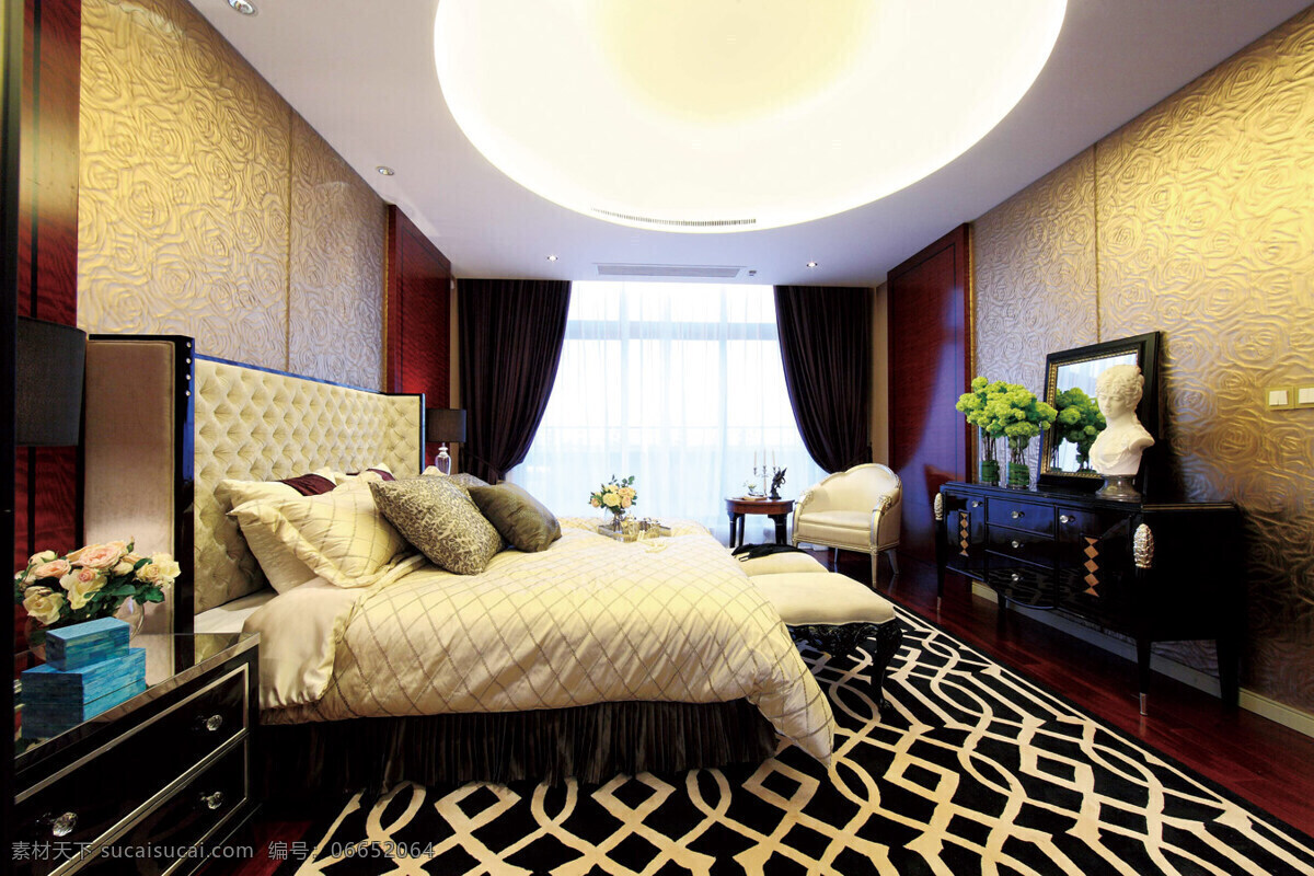 欧式 地毯 卧室 效果图 装修 华丽装修 豪华装修 设计效果图 别墅 软装 室内 家装 软装设计
