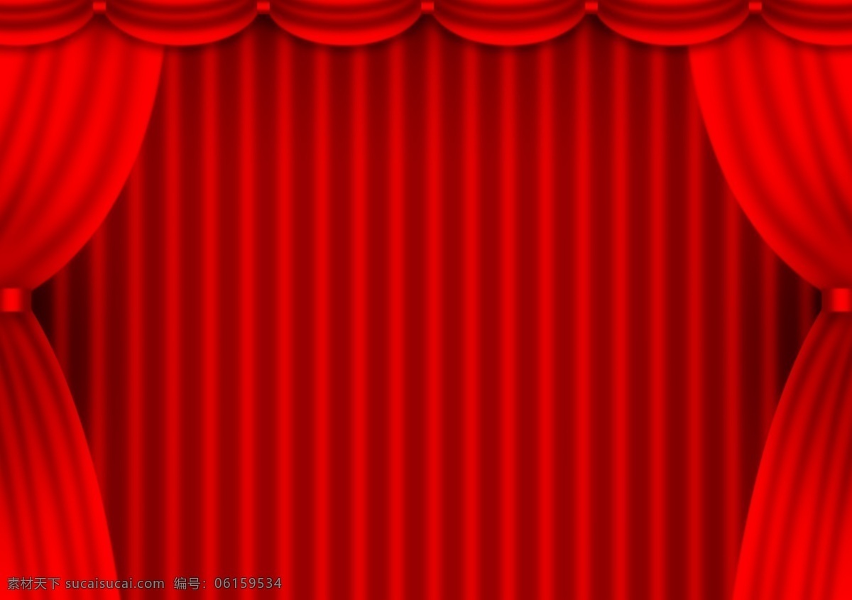舞台幕布 红色幕布 喜庆窗帘 帷幔 红色背景布 共享