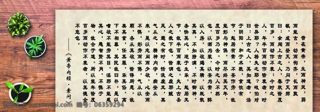 按摩墙画 木纹 墙纹 实木 花盆 黄帝内经 素问 文化艺术 古代文化 墙纸 书法 字画 按摩馆挂画 挂画 墙画 按摩馆 按摩 古典 分层