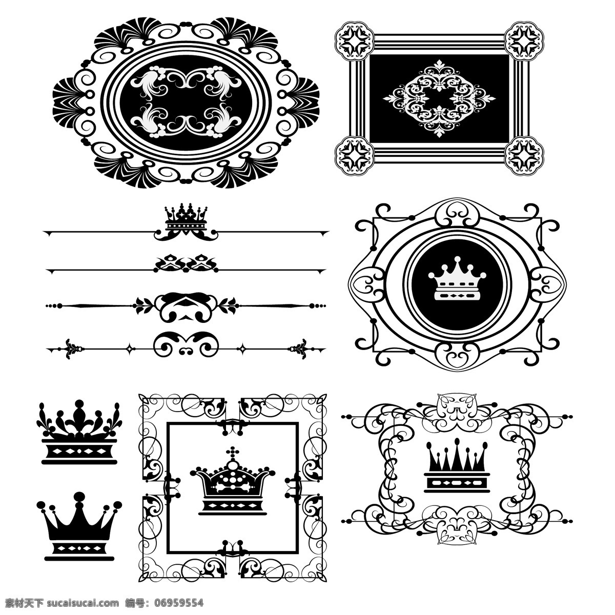 欧式花纹 花纹 花边 边框 皇冠 王冠 花纹分割线 装饰花纹 花纹背景 古典花纹 复古 植物花纹 建筑花纹 手绘花纹 传统花纹 时尚花纹 矢量 底纹边框 花边花纹 白色