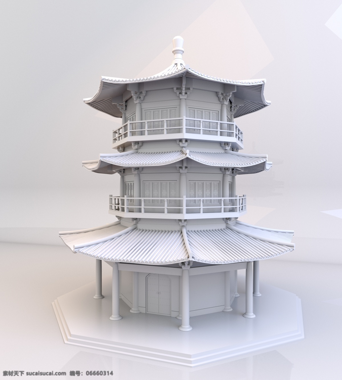 中国 古建筑 楼阁 模型 中国风 塔楼