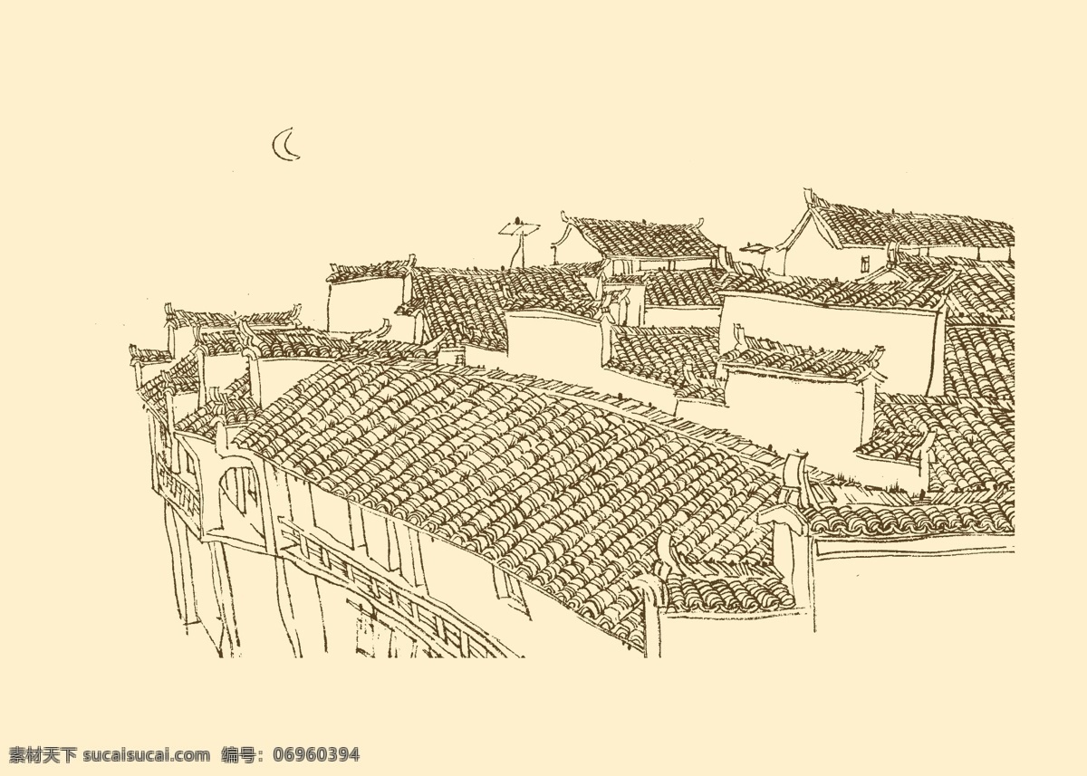 皖南古民居 白描 构图 建筑 古建筑 线描 勾勒 线条 民居 速写 钢笔画 徽派建筑 皖南 古 资料集 风景 分层 源文件