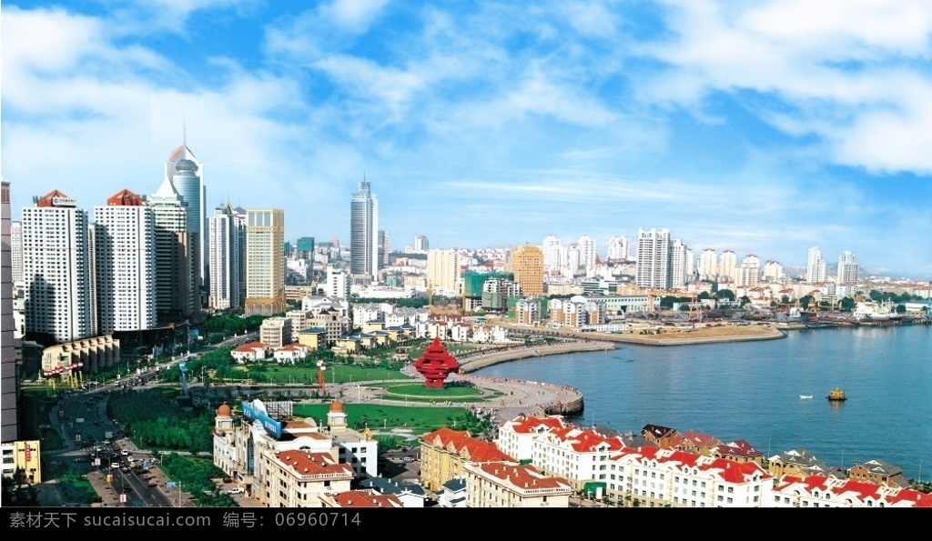 青岛风光 海边风光 美丽风景 分层 风景 源文件库