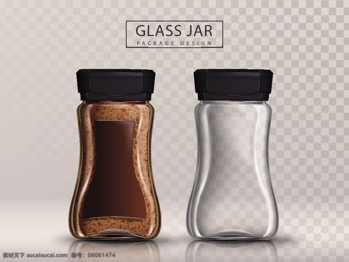 咖啡 透明 玻璃 罐 矢量 玻璃罐