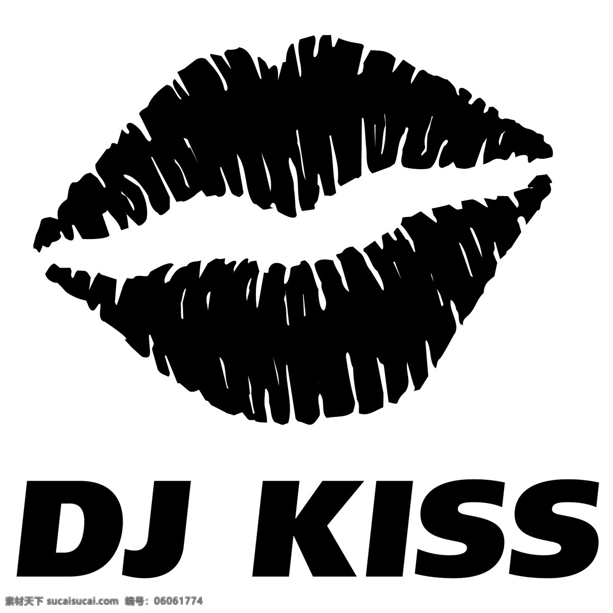 DJKISS性感唇印logo设计素材图片下载-素材编号06061774-素材天下图库