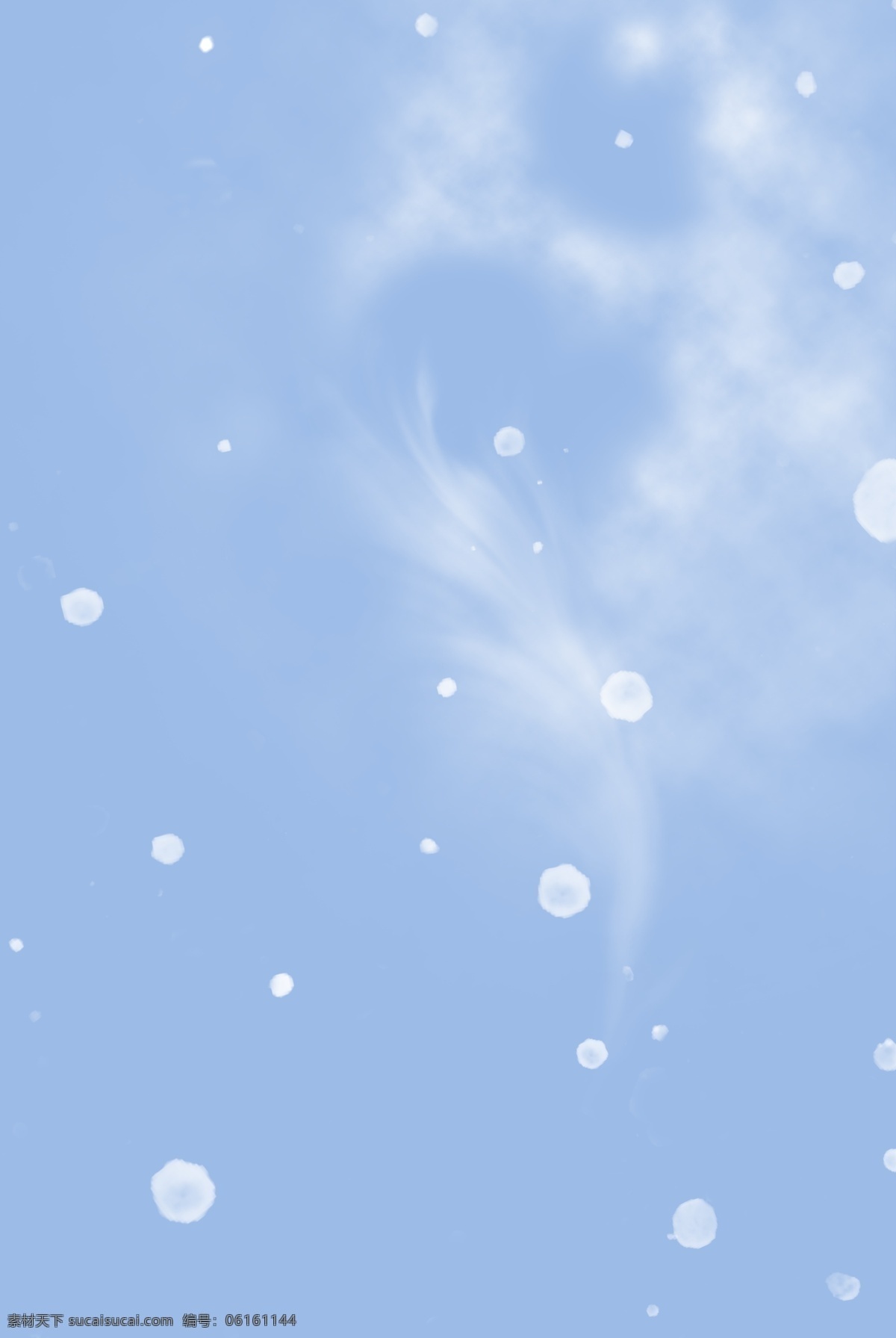 简约 蓝色 雪花 卡通 背景 烟雾 清新 雪天 冬季