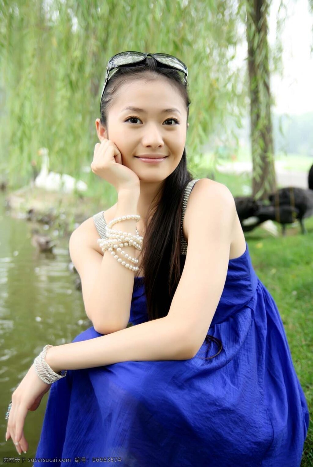 杨斯 蓝裙 写真 北京舞蹈学院 美女 明星偶像 人物图库