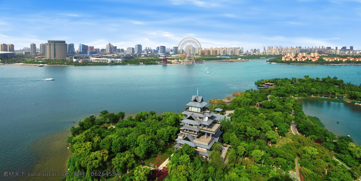 金鸡湖桃花岛 苏州 金鸡湖 桃花岛 航拍 风景 旅游摄影 国内旅游