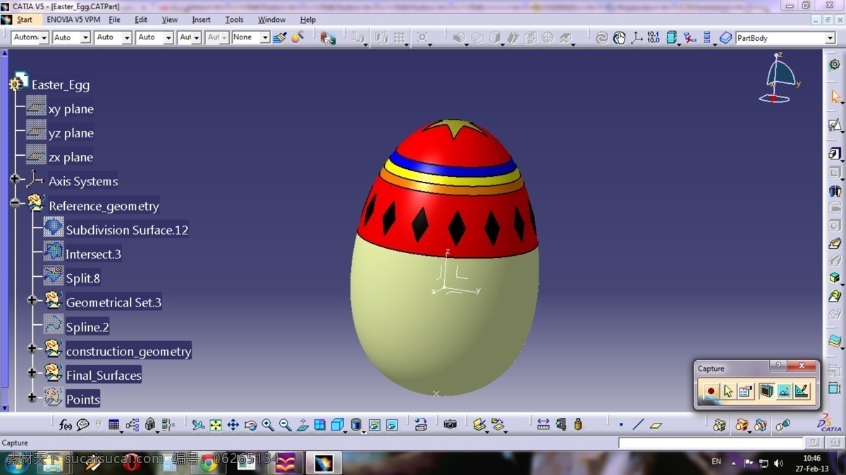画 复活节 彩蛋 步 v5 蛋 形状 部分 catia 先进的 3d模型素材 其他3d模型