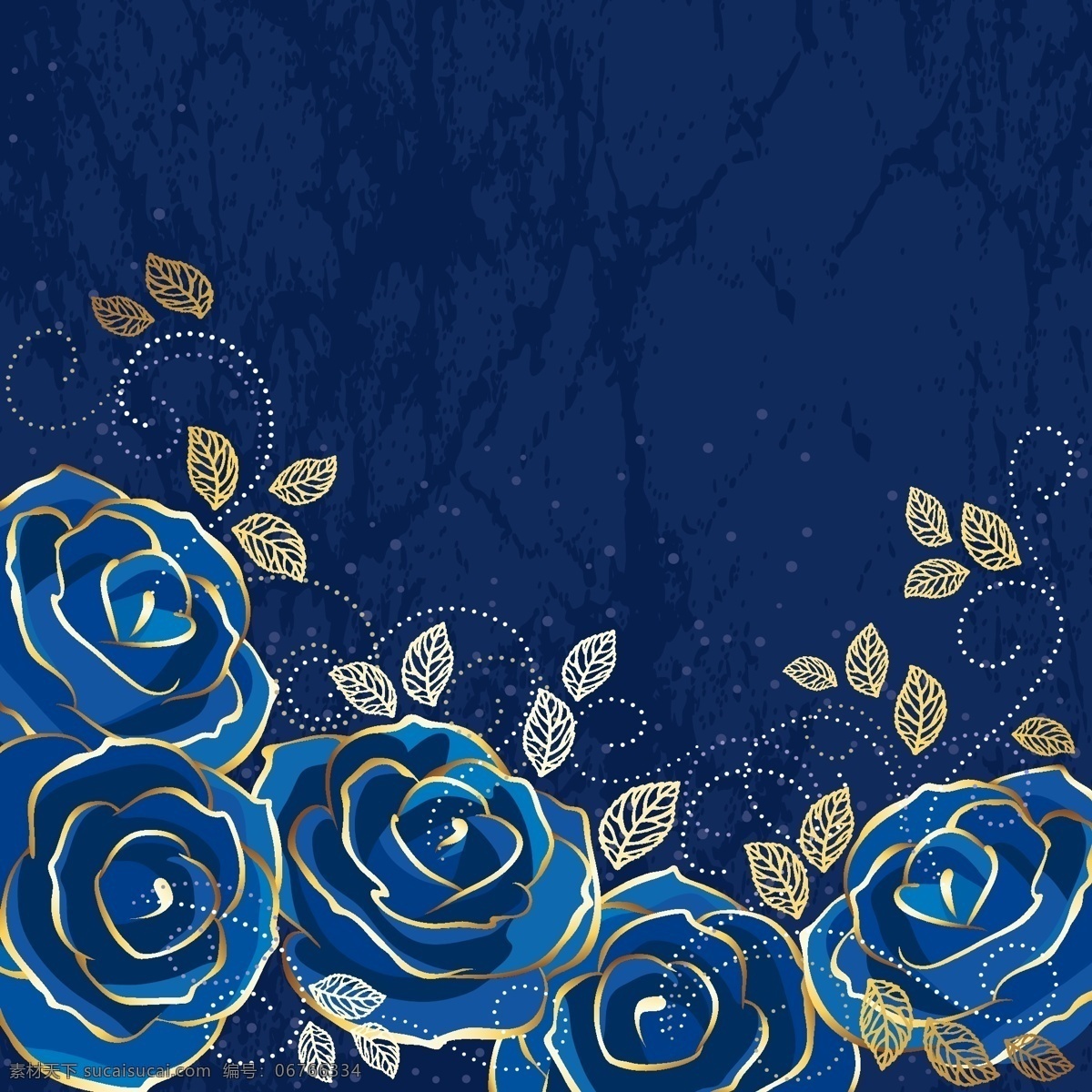 蓝玫瑰图片 蓝色玫瑰 背景 玫瑰矢量素材 蓝玫瑰 金边 高贵 蓝色背景 矢量素材 标识 生物世界 花草