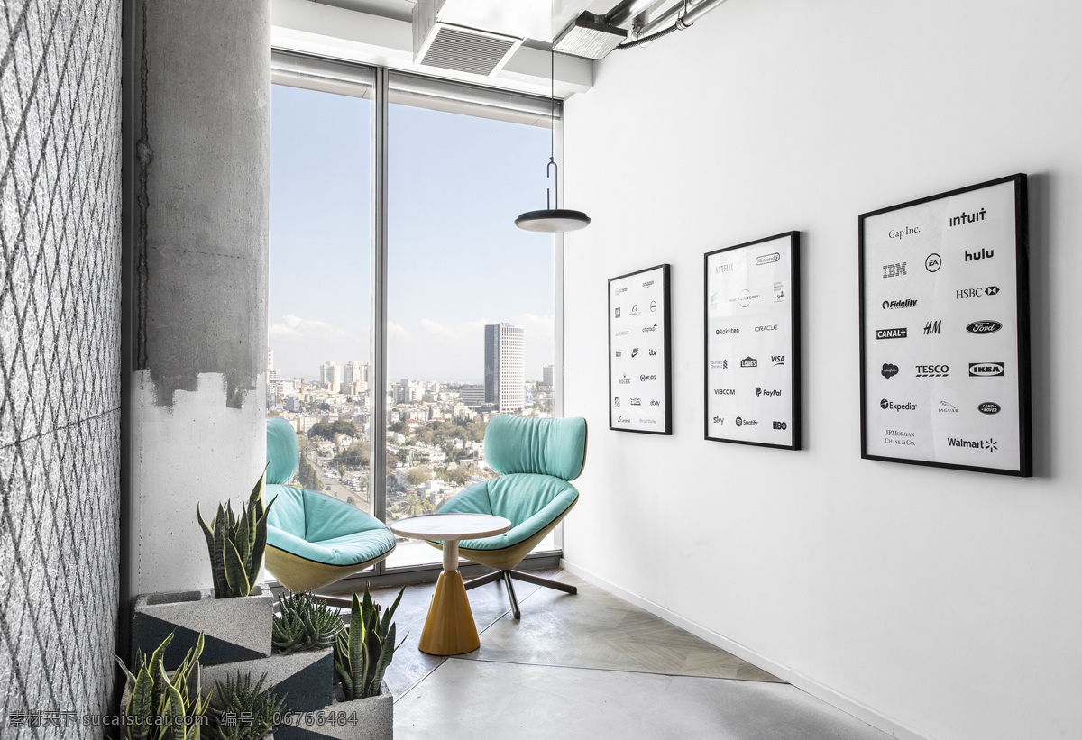 办公空间图片 办公室 室内设计 现代 开敞式 工业风