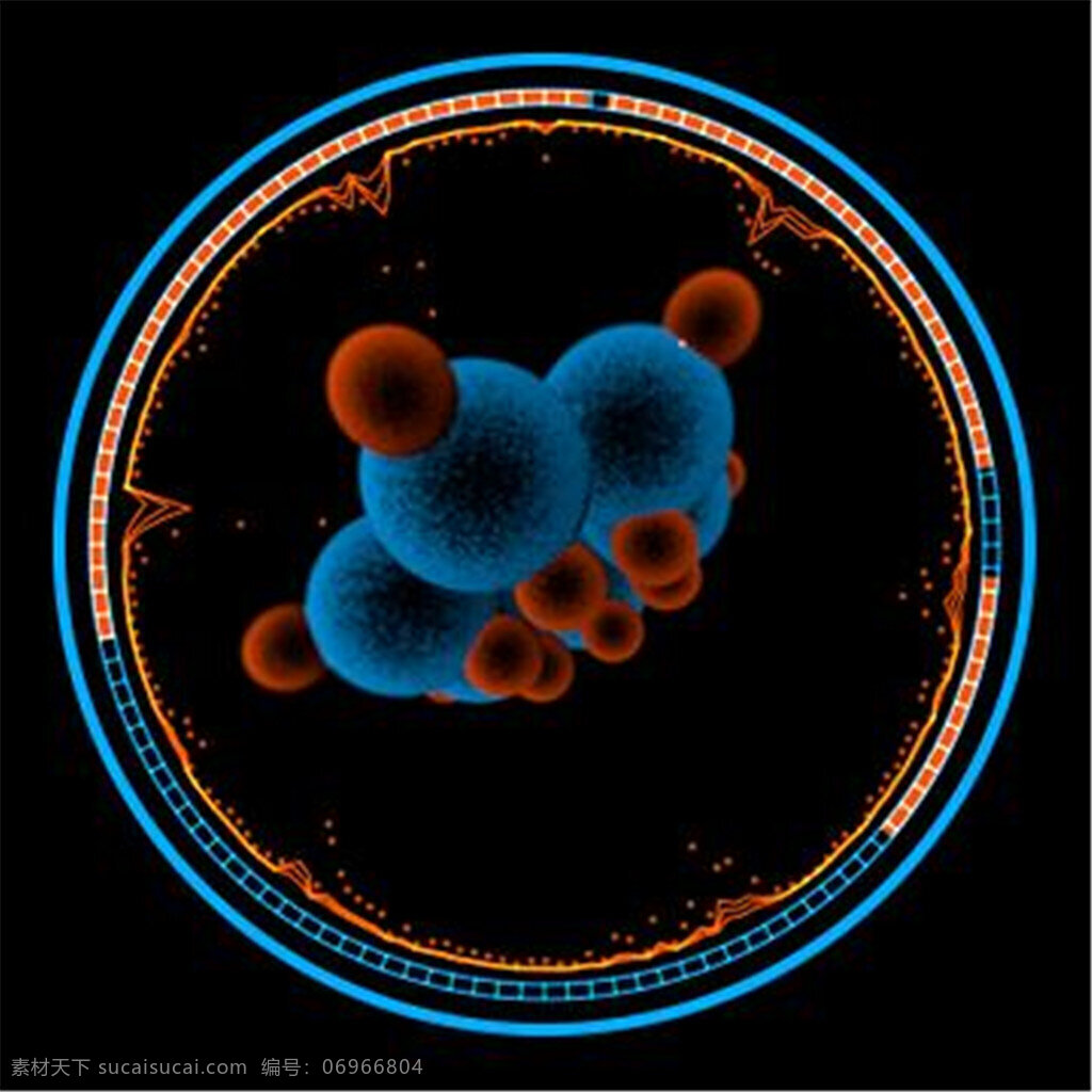 医疗 主题 hud 圆形 循环 元素 分子 科幻 未来技术 全息屏幕 ui界面 人体 带通道