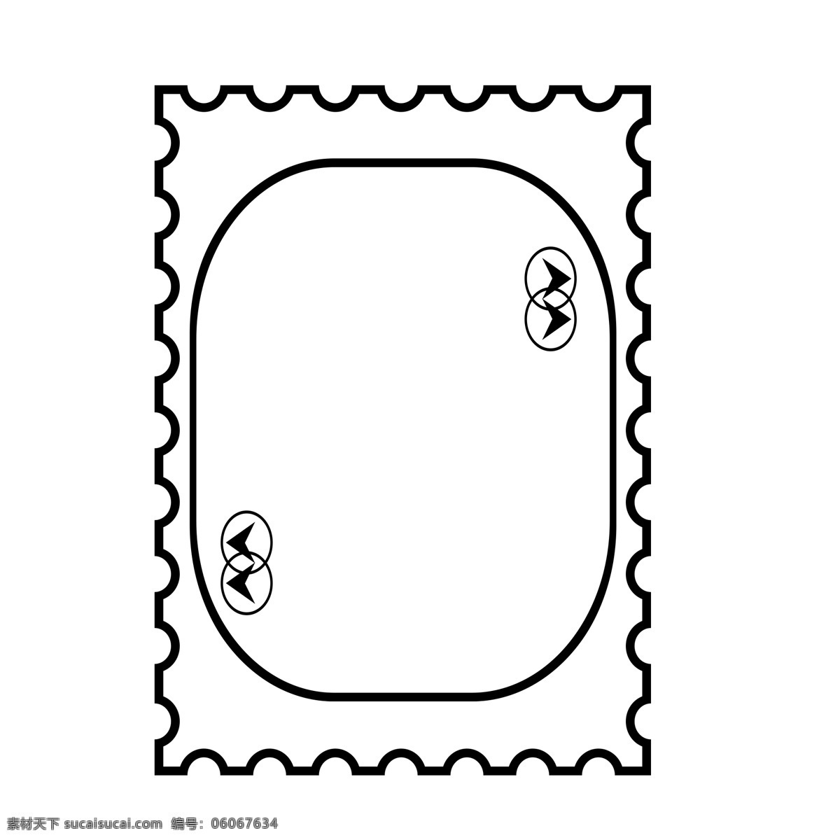 简单 线条 黑白 色系 边框 简约 商用 条纹 可商用 邮票形式