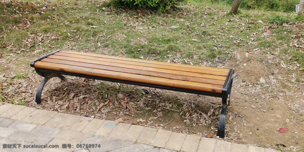 公园长凳 凳子 木凳 户外长木凳 休闲长凳 自然景观 自然风景
